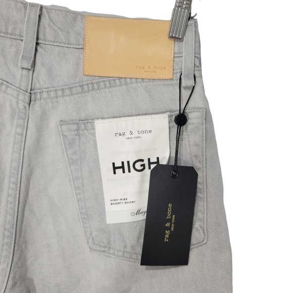 rag & bone Wome's Denim Maya High-Rise Shorty Short Anchor Sz 26 Gray - Picture 10 of 12